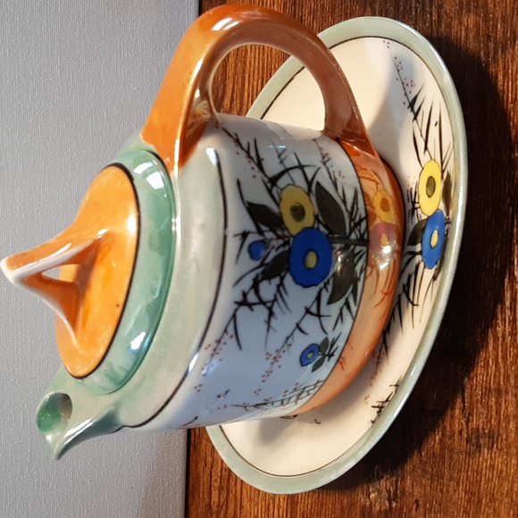 Vintage Goldcastle Chikusa Japan Teapot with lid & Underplate hand paint… - Picture 13 of 13